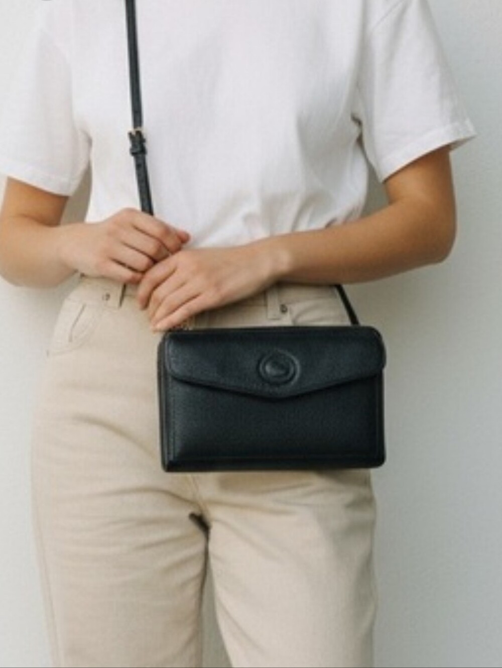 DOONEY & BOURKE Vintage Western wallet Purse Preppy Black Leather Crossbody Bag